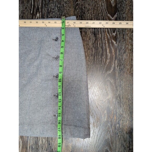 Banana Republic Wrap Skirt Button Front Wool Blend Gray Size 14 - Picture 5 of 6